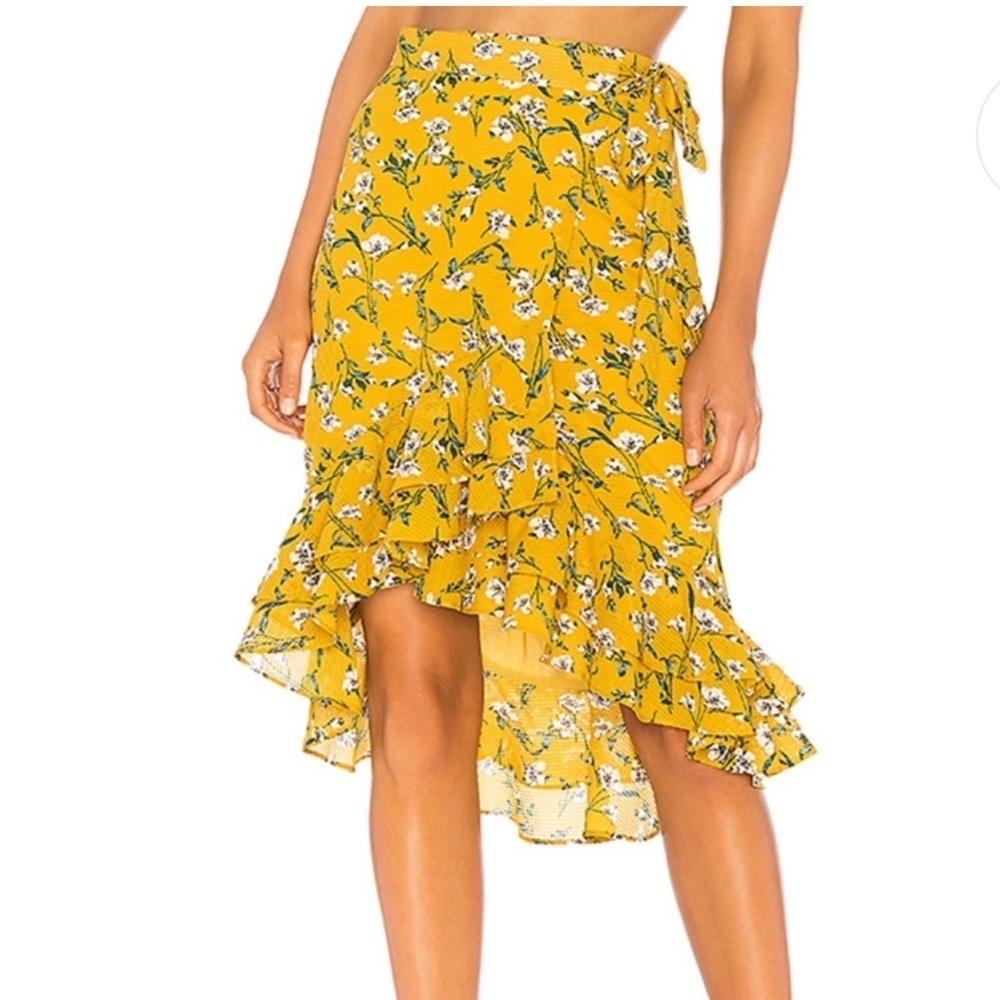 Tularosa Veronica Skirt in Yellow Dolly Floral Medium - Picture 1 of 7